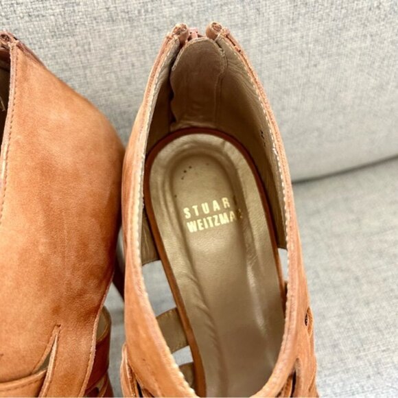 STUART Weitzman Tan Sandal Heels size 8.5 - Picture 6 of 9